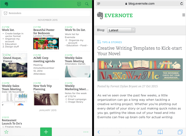 evernote_split iOS