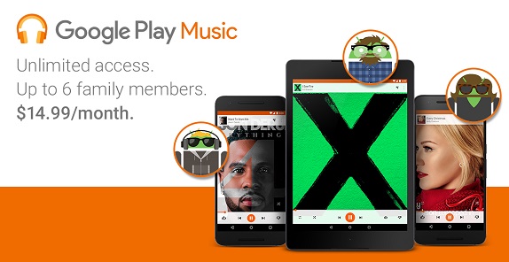 Google Play Music family plan live