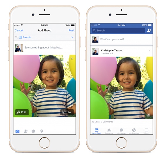 Live-Photos fb ios app