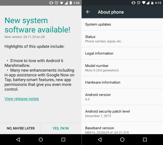 Motorola Moto G 3rd Gen Android 6.0 Marshmallow US