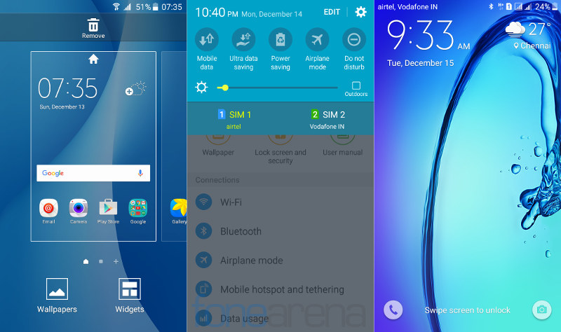 Samsung Galaxy On5 Home, Notification and Lockscreen
