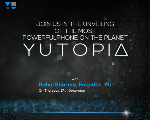 YU YUTOPIA launch invite Dec 17