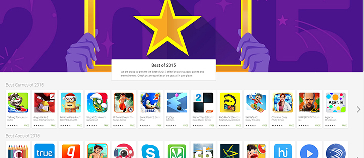 Google highlights the best apps and games of 2015