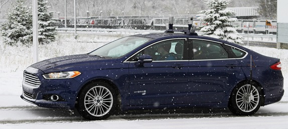 Ford autonomous car snow