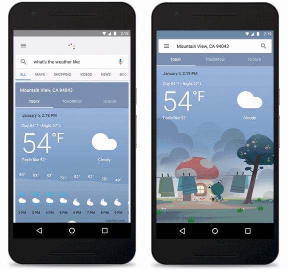 Google Now Weather Card