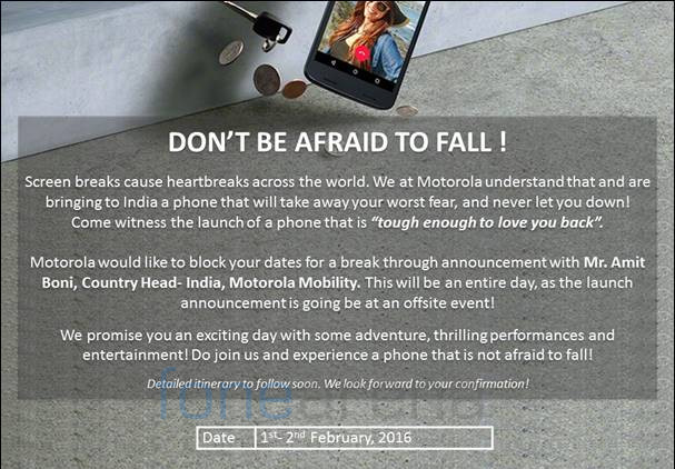 Motorola Moto X Force India launch invite