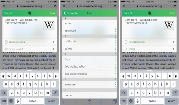 Evernote iOS web clipping-1