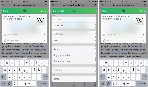 evernote web clipper ios