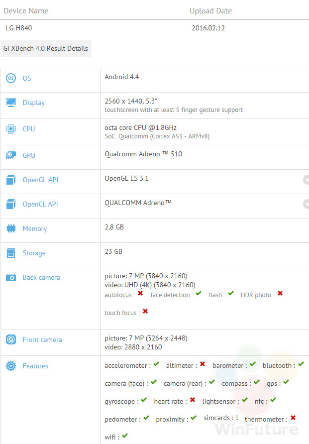 G-H840 specs leak