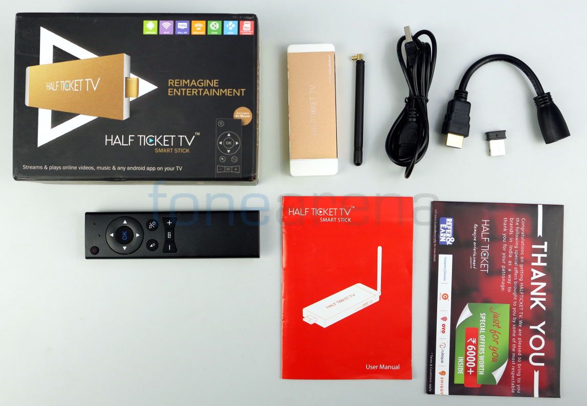 HALFTICKET TV Android-powered Smart HDMI Streaming Stick Unboxing