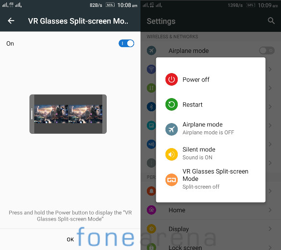 Lenovo Vibe X3 VR Split screen