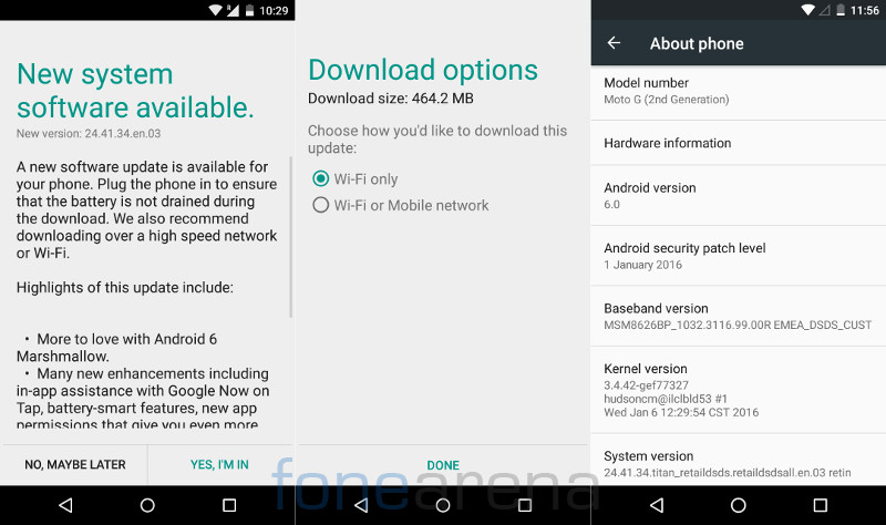Motorola Moto G 2nd Gen Android 6.0 India