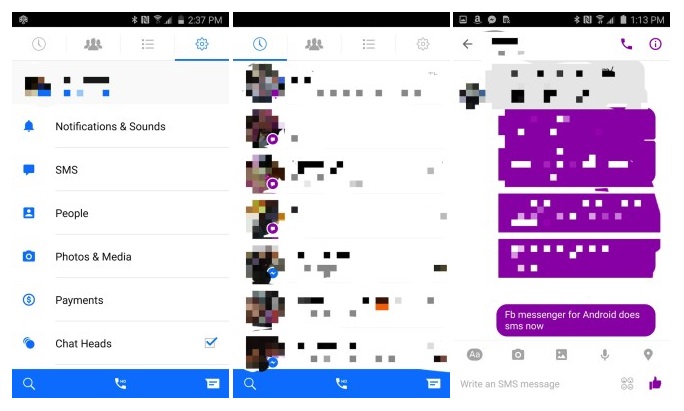 fb messenger sms integration