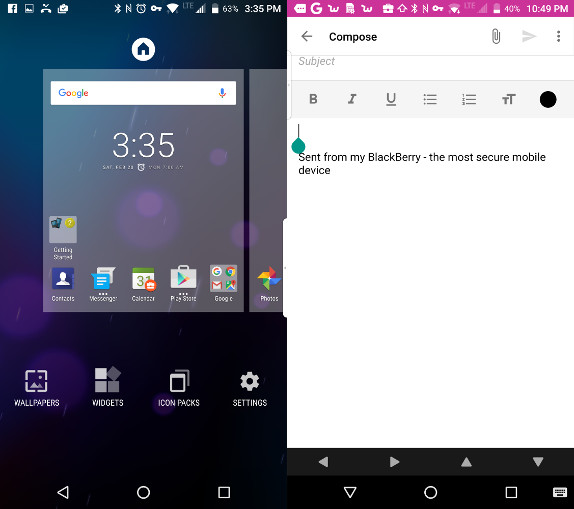 BlackBerry Priv launcher and Keyboard
