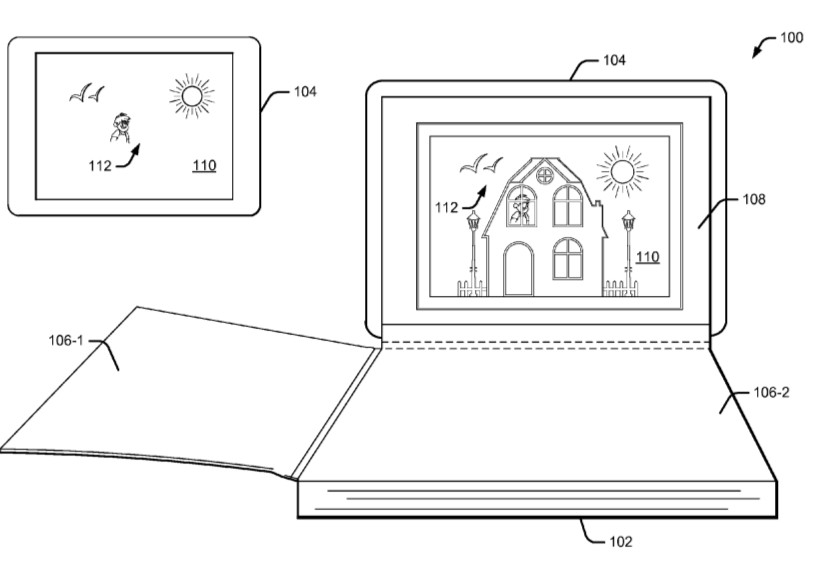 Google media enhanced pop-up book patent