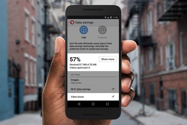 Opera Mini 15 for Android Video Boost