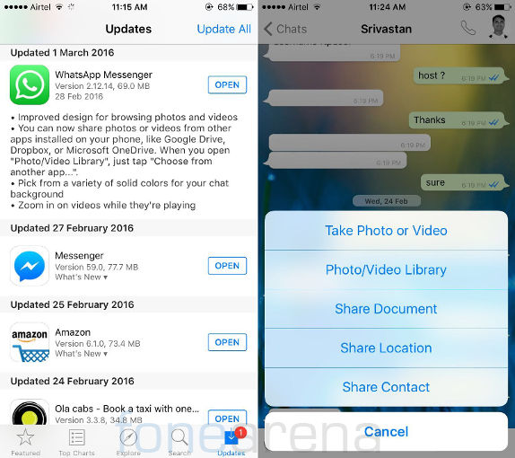 WhatsApp for iPhone v2.12.14