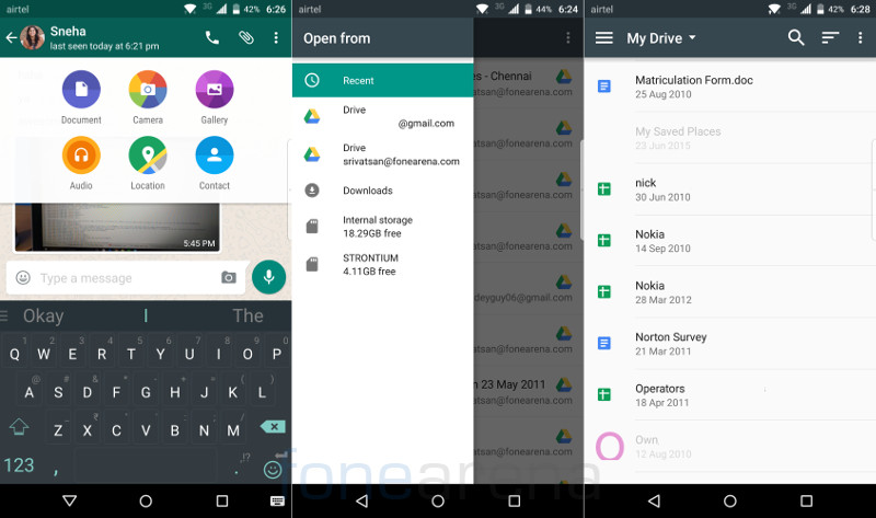 WhatsApp send files from Google Drive