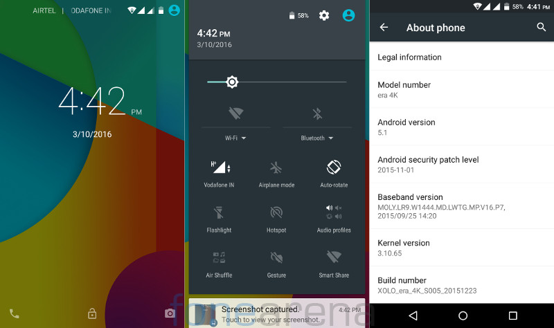 Xolo Era 4K Lockscreen,Notification and about