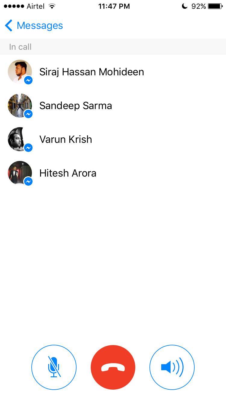 FB messenger group calling