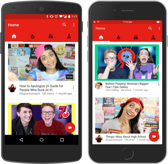 youtube mobile app redesign