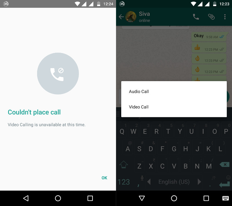 whatsapp 4g video calling