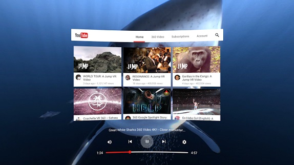 YouTube VR app