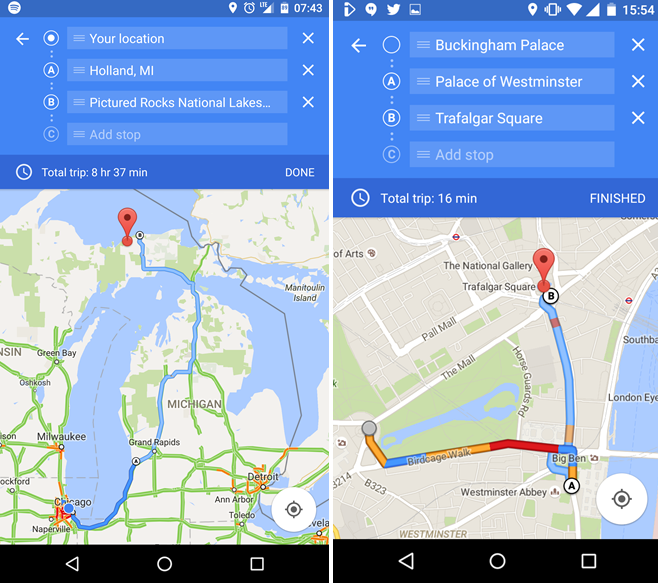 Google Maps multi waypoints