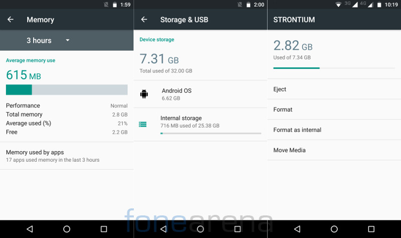 Moto G4 Plus RAM, Storage, Format as internal