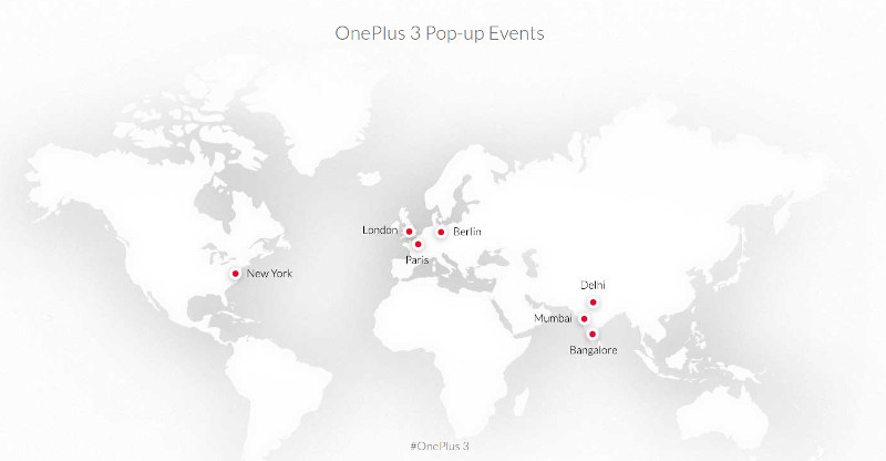 OnePlus 3 Pop-up events