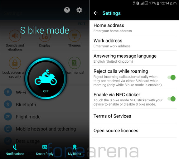 Samsung Galaxy J7 2016 S bike mode