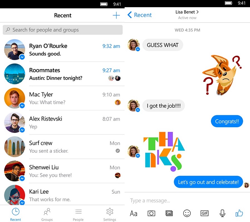facebook messenger app for windows 10