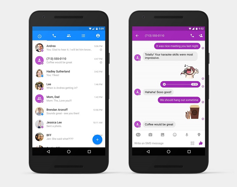 fb messenger sms