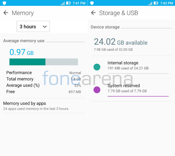 Asus Zenfone Max 2016 RAM and Storage