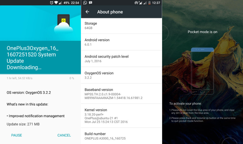 OnePlus 3 OxygenOS 3.2.2