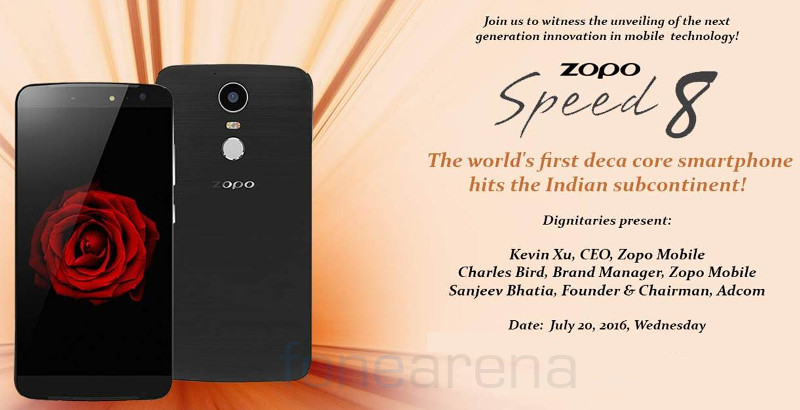 ZOPO Speed 8 India launch invite