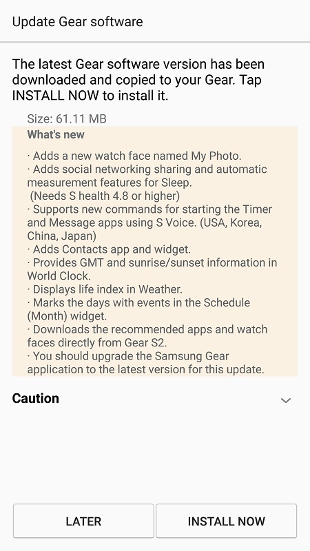 Samsung gear s2 online software