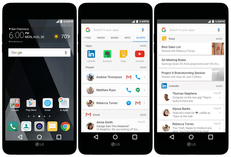 Google In apps LG V20
