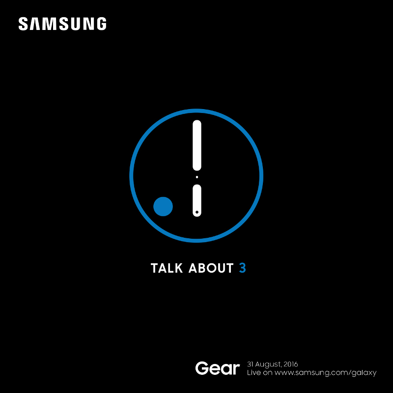 Samsug Gear S3 announcement invite