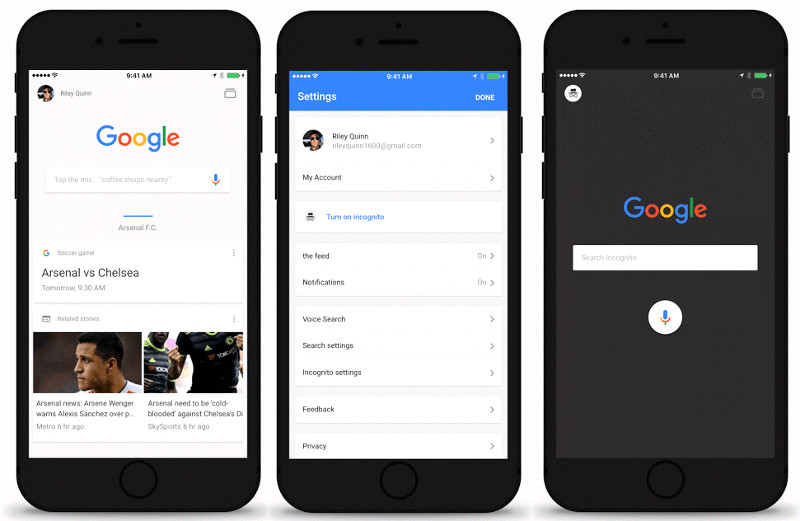 Google App for iOS gets incognito mode