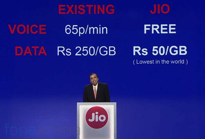 Reliance Jio 4G Data tariffs