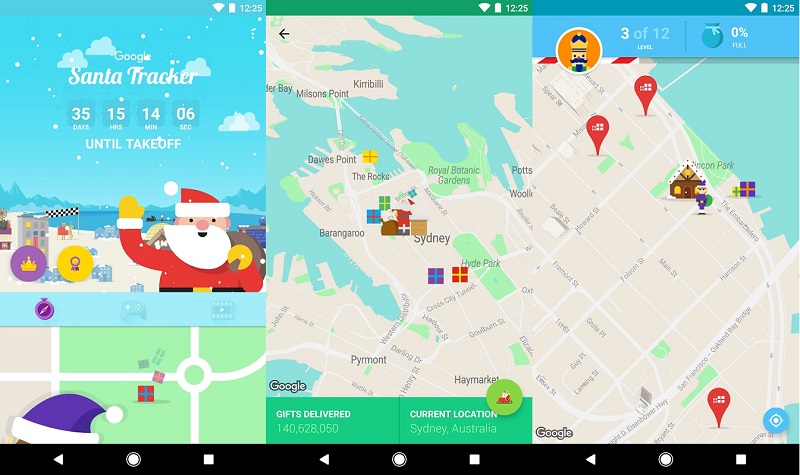 Santa tracker deals app