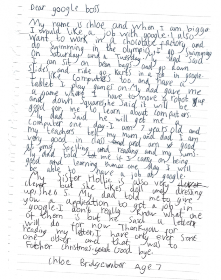 Surat tangan dari Chloe
