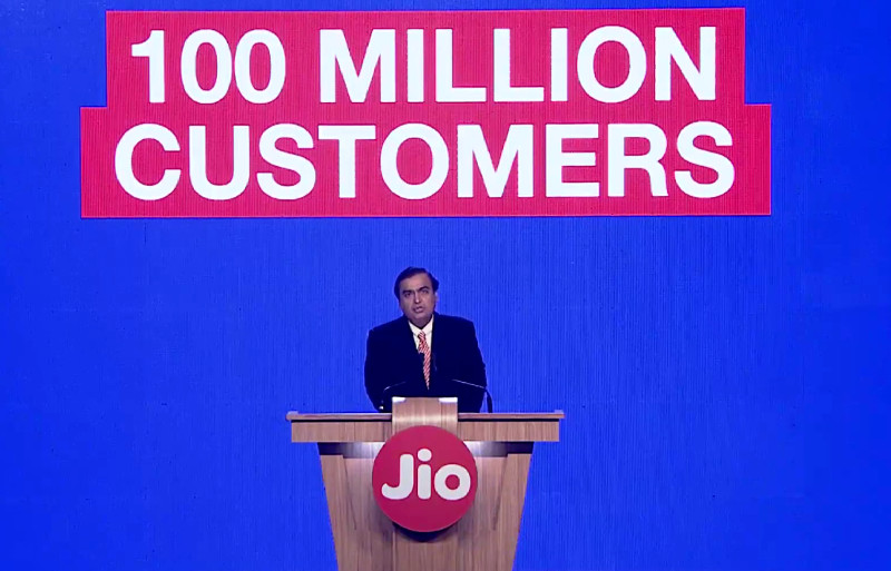 Reliance Jio 100 million