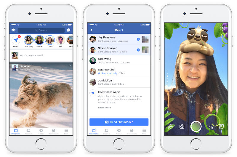 Facebook Stories, Direct, Camera Effects