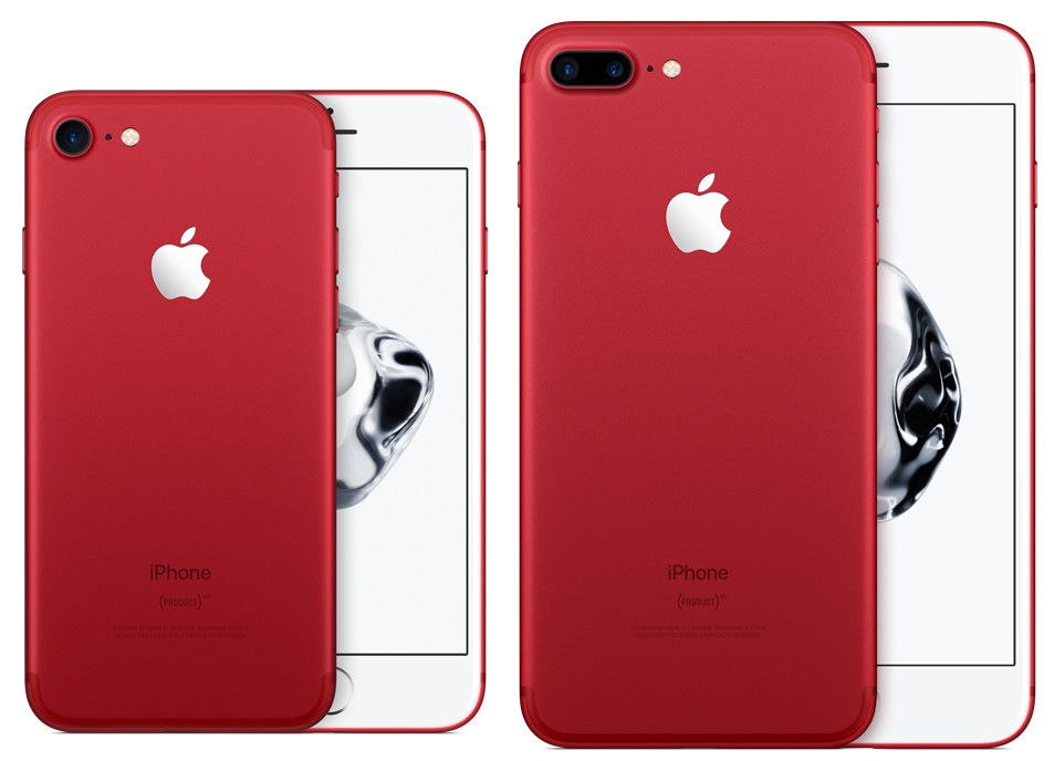 Red iPhone 7 and iPhone 7 Plus