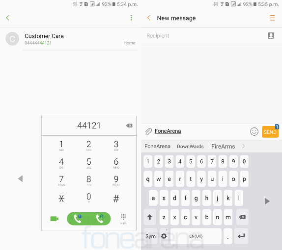 Samsung Galaxy C9 Pro Dialer and Messaging