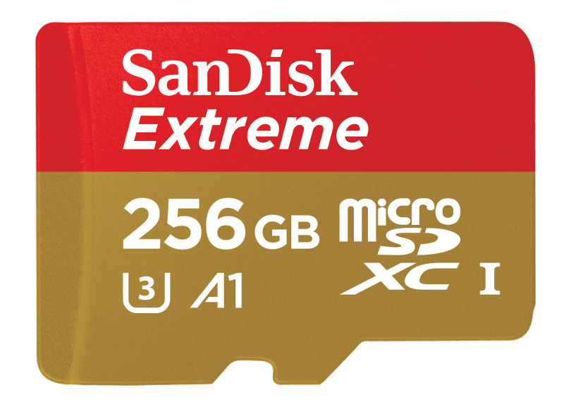SanDisk Extreme 256GB microSD card with A1