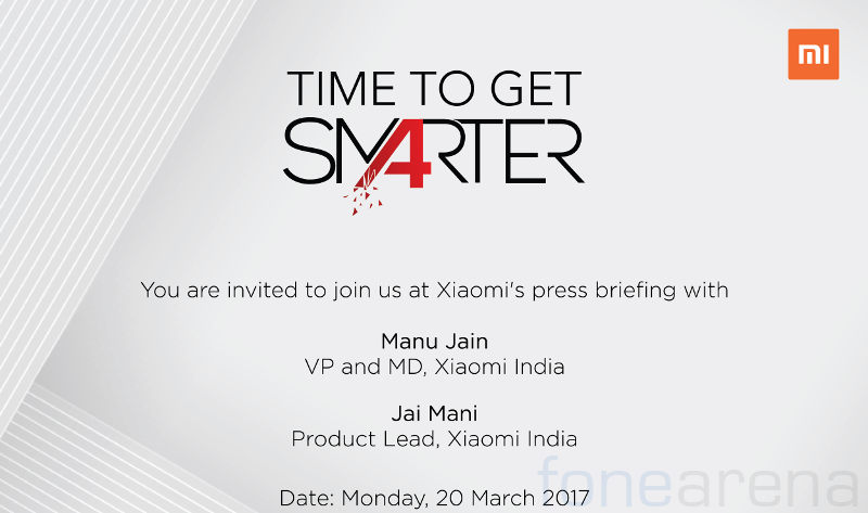 Xiaomi India March 20 event invite