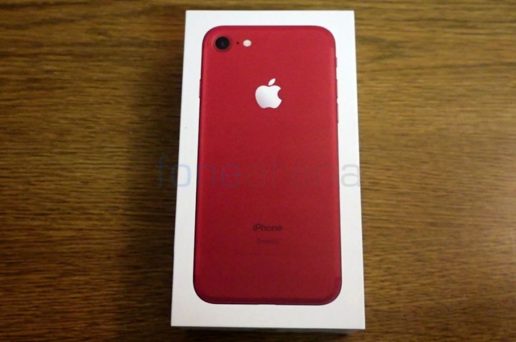 Red iPhone 7 and